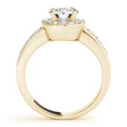 Brilliant Halo Round Diamond Engagement Ring in 10K/14K gold and platinum with certified lab-grown or natural diamonds