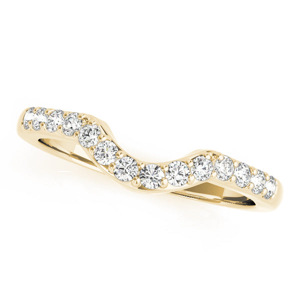 Shared Prong Curved Half Eternity Ring in 10K/14K gold and platinum with certified lab-grown or natural diamonds