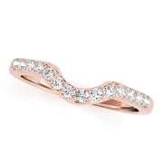 Shared Prong Curved Half Eternity Ring in Gold & Platinum