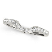 Shared Prong Curved Half Eternity Ring in Gold & Platinum
