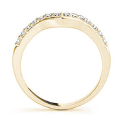 Shared Prong Curved Half Eternity Ring in Gold & Platinum