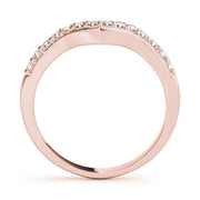 Shared Prong Curved Half Eternity Ring in Gold & Platinum
