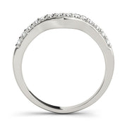Shared Prong Curved Half Eternity Ring in Gold & Platinum