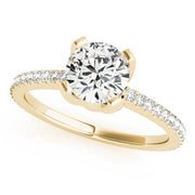 Majestic Prong-Set Round Diamond Engagement Ring in 10K/14K gold and platinum with certified lab-grown or natural diamonds
