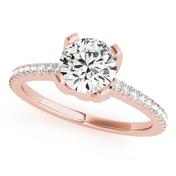 Majestic Prong-Set Round Diamond Engagement Ring in 10K/14K gold and platinum with certified lab-grown or natural diamonds
