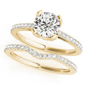 Majestic Prong-Set Round Diamond Engagement Ring in 10K/14K gold and platinum with certified lab-grown or natural diamonds
