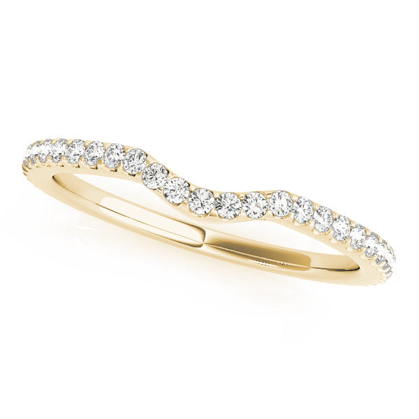 Split Prong Curved Half Eternity Ring in 10K/14K gold and platinum with certified lab-grown or natural diamonds