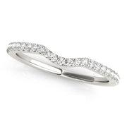 Split Prong Curved Half Eternity Ring in Gold & Platinum