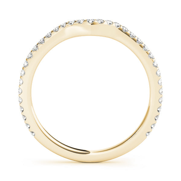 Split Prong Curved Half Eternity Ring in Gold & Platinum
