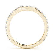 Split Prong Curved Half Eternity Ring in Gold & Platinum