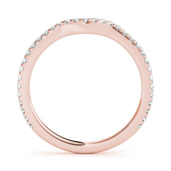 Split Prong Curved Half Eternity Ring in Gold & Platinum