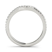 Split Prong Curved Half Eternity Ring in Gold & Platinum