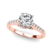 Sculpted Channel-Set Round Diamond Engagement Ring in 10K/14K gold and platinum with certified lab-grown or natural diamonds