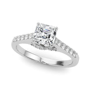 Sculpted Channel-Set Round Diamond Engagement Ring in 10K/14K gold and platinum with certified lab-grown or natural diamonds