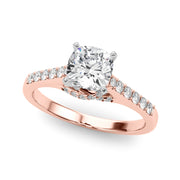 Sculpted Channel-Set Round Diamond Engagement Ring in 10K/14K gold and platinum with certified lab-grown or natural diamonds