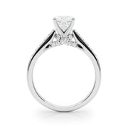 Sculpted Channel-Set Round Diamond Engagement Ring in 10K/14K gold and platinum with certified lab-grown or natural diamonds