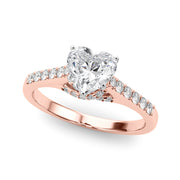 Sculpted Channel-Set Round Diamond Engagement Ring in 10K/14K gold and platinum with certified lab-grown or natural diamonds