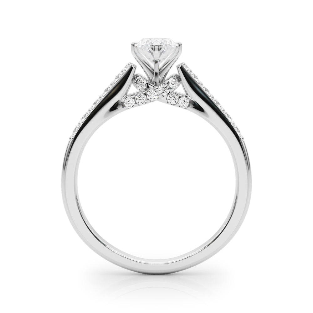 Sculpted Channel-Set Round Diamond Engagement Ring in 10K/14K gold and platinum with certified lab-grown or natural diamonds