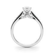 Sculpted Channel-Set Round Diamond Engagement Ring in 10K/14K gold and platinum with certified lab-grown or natural diamonds