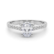 Sculpted Channel-Set Round Diamond Engagement Ring in 10K/14K gold and platinum with certified lab-grown or natural diamonds
