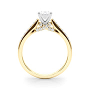 Sculpted Channel-Set Round Diamond Engagement Ring in 10K/14K gold and platinum with certified lab-grown or natural diamonds