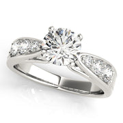 Romantic Channel-Set Round Diamond Engagement Ring in 10K/14K gold and platinum with certified lab-grown or natural diamonds