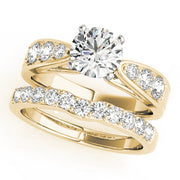Romantic Channel-Set Round Diamond Engagement Ring in 10K/14K gold and platinum with certified lab-grown or natural diamonds
