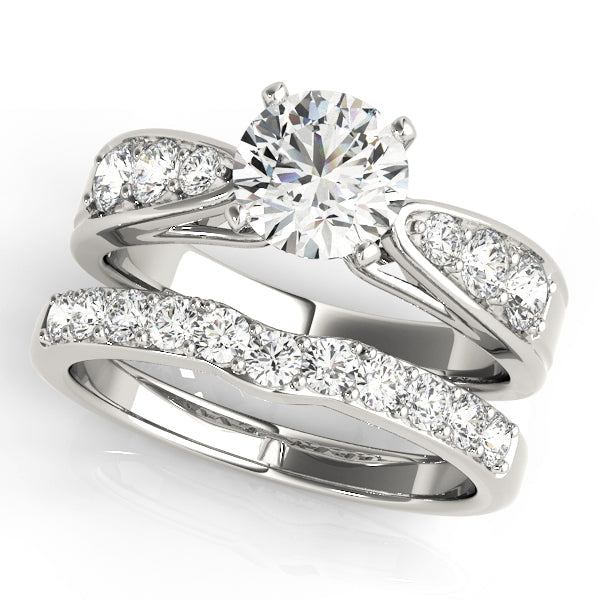 Romantic Channel-Set Round Diamond Engagement Ring in 10K/14K gold and platinum with certified lab-grown or natural diamonds