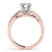 Romantic Channel-Set Round Diamond Engagement Ring in 10K/14K gold and platinum with certified lab-grown or natural diamonds