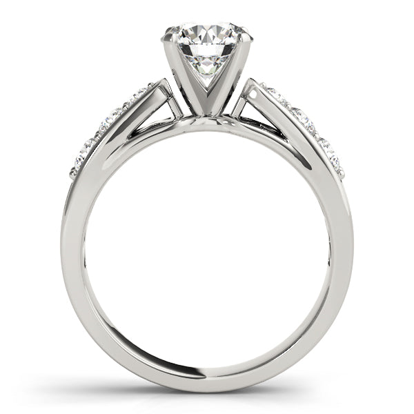 Romantic Channel-Set Round Diamond Engagement Ring in 10K/14K gold and platinum with certified lab-grown or natural diamonds