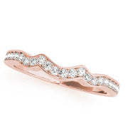 Prong in Channel Curved Half Eternity Ring in Gold & Platinum