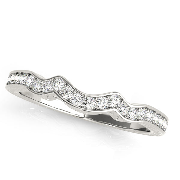 Prong in Channel Curved Half Eternity Ring in Gold & Platinum