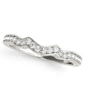 Prong in Channel Curved Half Eternity Ring in Gold & Platinum