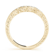 Prong in Channel Curved Half Eternity Ring in Gold & Platinum