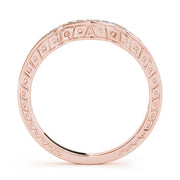 Prong in Channel Curved Half Eternity Ring in Gold & Platinum