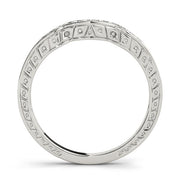 Prong in Channel Curved Half Eternity Ring in Gold & Platinum