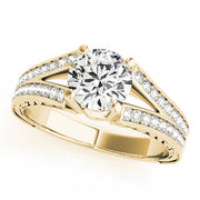 Lustrous Antique Round Diamond Engagement Ring in 10K/14K gold and platinum with certified lab-grown or natural diamonds