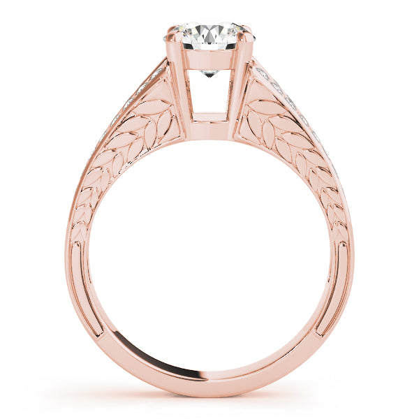 Lustrous Antique Round Diamond Engagement Ring in 10K/14K gold and platinum with certified lab-grown or natural diamonds