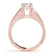 Lustrous Antique Round Diamond Engagement Ring in 10K/14K gold and platinum with certified lab-grown or natural diamonds