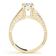 Lustrous Antique Round Diamond Engagement Ring in 10K/14K gold and platinum with certified lab-grown or natural diamonds