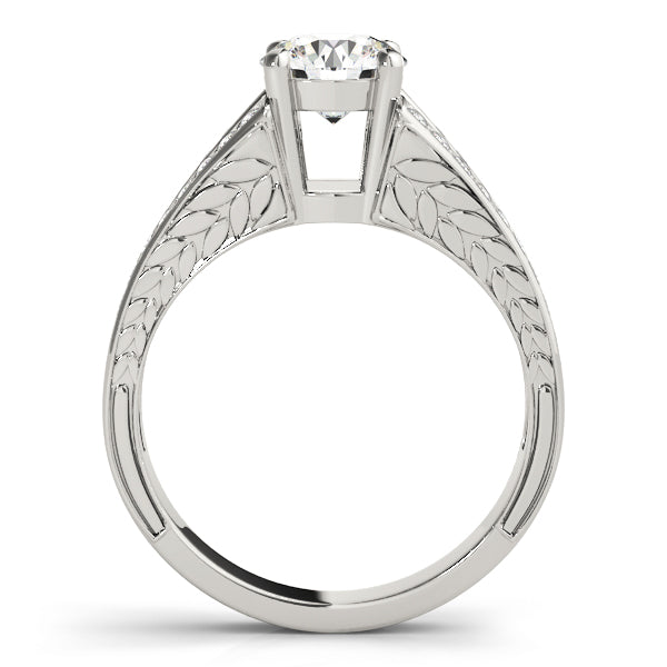 Lustrous Antique Round Diamond Engagement Ring in 10K/14K gold and platinum with certified lab-grown or natural diamonds