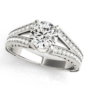 Lustrous Antique Round Diamond Engagement Ring in 10K/14K gold and platinum with certified lab-grown or natural diamonds