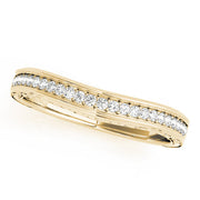 Curved Bands Half Eternity Ring in 10K/14K gold and platinum with certified lab-grown or natural diamonds