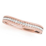 Curved Bands Half Eternity Ring in Gold & Platinum