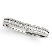 Curved Bands Half Eternity Ring in Gold & Platinum