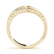 Curved Bands Half Eternity Ring in Gold & Platinum