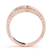 Curved Bands Half Eternity Ring in Gold & Platinum