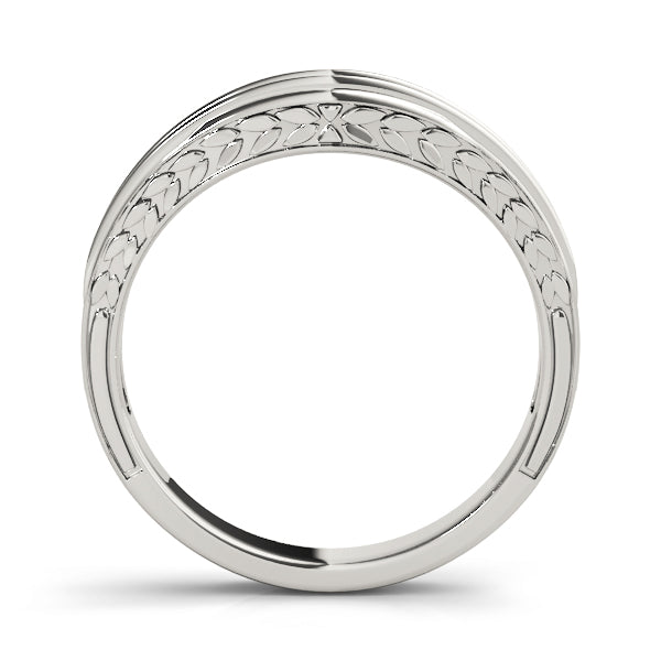 Curved Bands Half Eternity Ring in Gold & Platinum