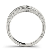 Curved Bands Half Eternity Ring in Gold & Platinum