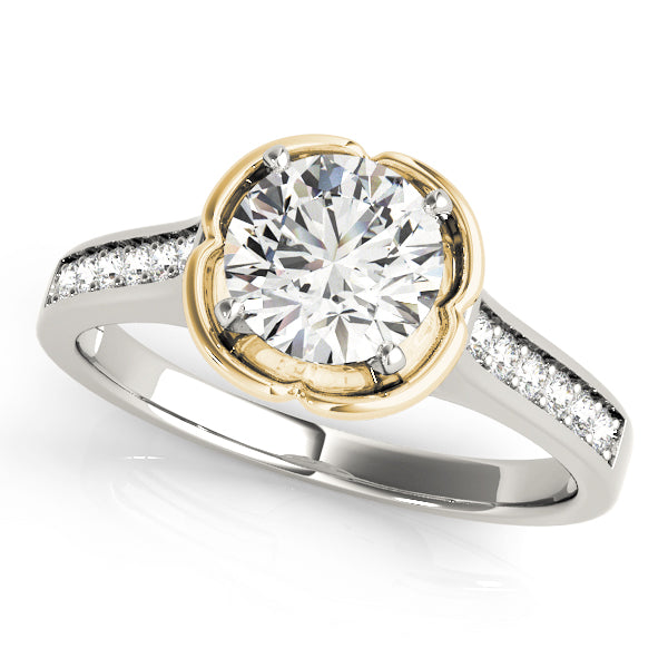 Opulent Prong-Set Round Diamond Engagement Ring in 10K/14K gold and platinum with certified lab-grown or natural diamonds